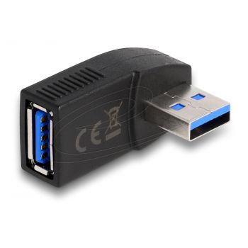 Адаптер Delock USB 3.0 мъжко-женско под ъгъл 270&deg;, хоризонтално