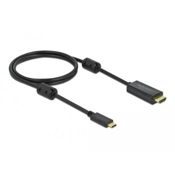 Кабел Delock USB-C - HDMI (DP Alt Mode) 4K 60 Hz, 1 m, Черен
