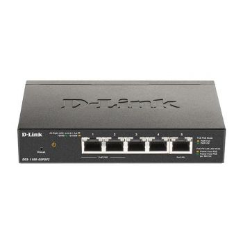 Суич D-Link DGS-1100-05PDV2, 5 портов 10/100/1000 Gigabit Smart Switch,PoE, управляем