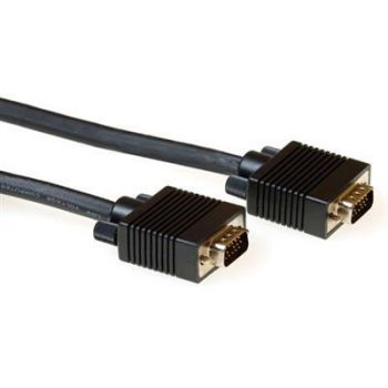 Кабел ACT AK4273, VGA мъжко - VGA мъжко, 20 м, 15 pin, Черен, булк опаковка