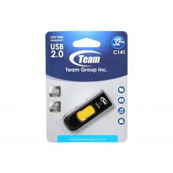 USB памет Team Group C141 32GB, USB 2.0, Жълт