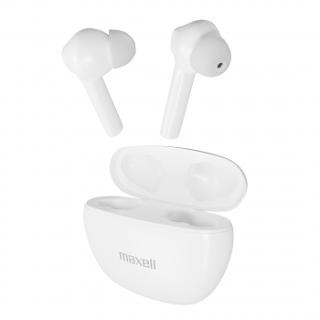 Блутут слушалки-тапи с докинг кутийка MAXELL Dynamic, True Wireless, бял