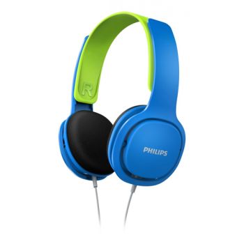 Слушалки Philips Kids' headphones, sized for kids, maximum volume limited, blue/green SHK2000BL