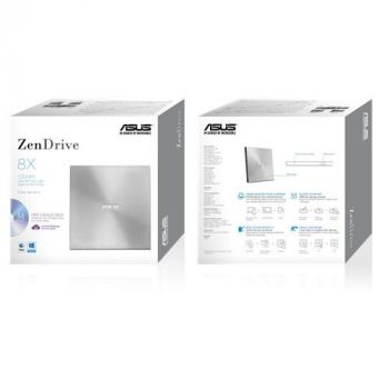 Външно USB DVD записващо устройство ASUS ZenDrive U7M Ultra-slim, USB 2.0, сив
