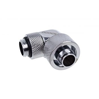 Фитинг Alphacool Eiszapfen, Удължител, 90&deg;, 16/10mm, G1/4, Сребрист
