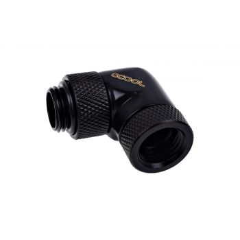 Ъглов адаптер Alphacool Eiszapfen, 90&deg;, G1/4 външна към G1/4 вътрешна резба, Черен мат