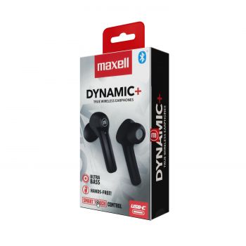 Блутут слушалки-тапи с докинг кутийка MAXELL Dynamic, True Wireless, черен
