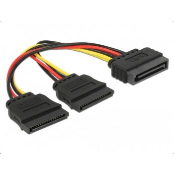Кабел DeLock Power SATA 15 pin към 2 x SATA HDD, 15 cm