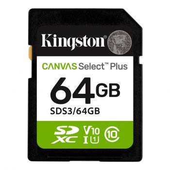 Карта памет 64GB SD KINGST CANVAS SEL+ G3