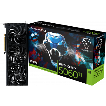 Видео карта Gainward GeForce RTX 5060Ti Python III 16GB GDDR7 128 bit, 1x HDMI 2.1b, 3x DP 2.1b, 3 ...
