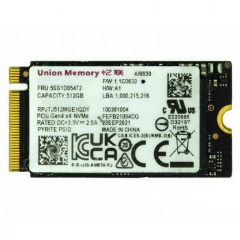 Твърд диск AM630 512GB M.2 2242 42mm NVMe PCIe Gen 4 x4 TLC SSD (SSS1D05470) for Dell HP Lenovo Laptop Ultrabook Tablet - Internal Solid State Drive (OEM New) 