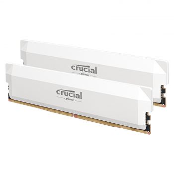 Памет за настолен компютър Crucial Pro OC 32GB Kit (2X16GB) DDR5-6400 CL32 UDIMM White