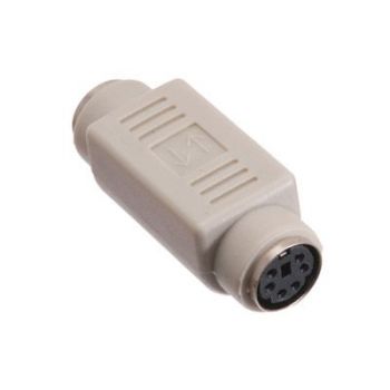 PS/2 adapter, MiniDIN6 DB9 plastic housing, F/F, beige RoHS compliant 