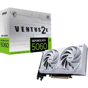 Видео карта MSI Video Card NVIDIA GeForce RTX 5060 8G VENTUS 2X OC WHITE, 8GB GDDR7, 128-bit, 2535 ...