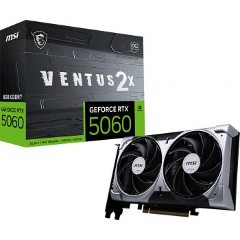 Видео карта MSI Video Card NVIDIA GeForce RTX 5060 8G VENTUS 2X OC, 8GB GDDR7, 128-bit, 2535 MHz ...