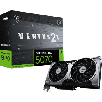 Видео карта MSI Video Card Nvidia GeForce RTX 5070 12G VENTUS 2X OC, 12GB GDDR7, 192bit, Effective ...