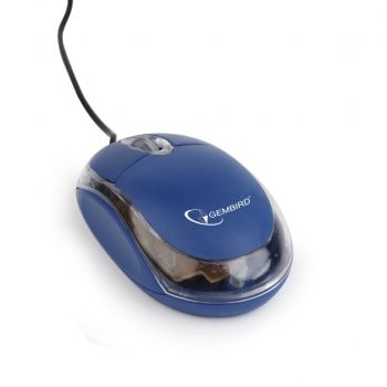 Мишка GEMBIRD MUS-U-01-BT Optical mouse, USB, синьо/прозрачно