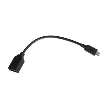 Кабел OTG, USB F to USB Micro 10 см