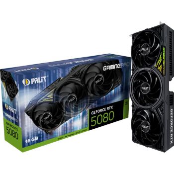 Видео карта PALIT GeForce RTX 5080 GamingPro 16GB GDDR7, 256 bit, 1x HDMI 2.1b, 3x DP 2.1b, 3 Fan, ...