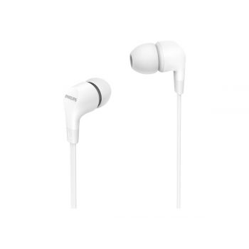 Слушалки PHILIPS In-ear headphones with mic 8.6mm drivers white TAE1105WT/00