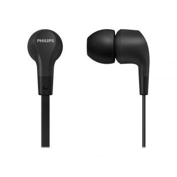 Слушалки PHILIPS In-ear headphones with mic 8.6mm drivers black TAE1105BK/00