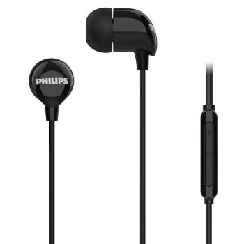 Слушалки PHILIPS In-ear headphones with mic 8.6mm drivers black TAE2146BK/00