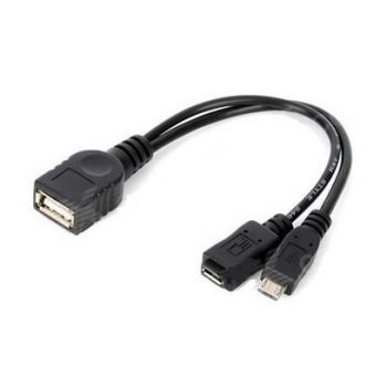 eSATA Y-connection cable, eSata/USB eS 1.00m, CU, AWG26, 2xshielded, M/M, UL, black RoHS compliant