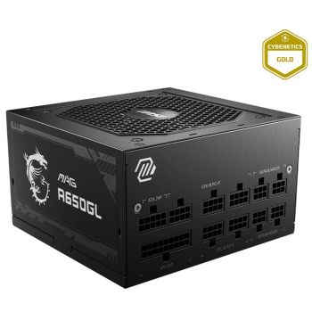 Захранване MSI Power Supply MAG A650GL, EU, 650W, Fully-Modular, 80 Plus Gold, Color Box, Pallet ...