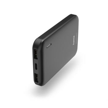 HAMA Външна батерия &quot;Pocket 5&quot; Power Pack, 5000 mAh, Изходи: 2x USB-A, антрацит