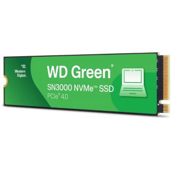 Твърд диск WESTERN DIGITAL SSD WD Green SN3000 NVMe (M.2 2280, 1TB, PCIe Gen4x4) BULK PACK (216 ...
