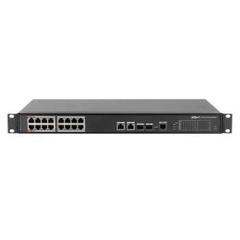 Суич Dahua PFS4218-16ET-240, 16 портов, управляем, PoE, Gigabit