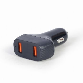 Зарядно у-во за кола GEMBIRD 2-port USB car fast charger, QC3.0, 36 W, черно