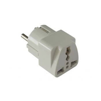 Преходник No brand UK - US kъм EU шуко DT 220V, Универсален, Бял 