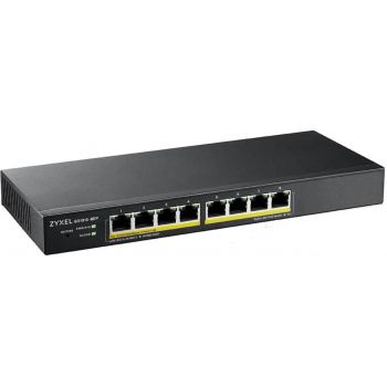 Суич 8-портов ZyXEL GS1915-8, Gigabit, управляем, standalone или Nebula управление, PoE